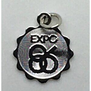 Expo 86 Vancouver BC Sterling Silver Charm Canada Round Disc Scalloped